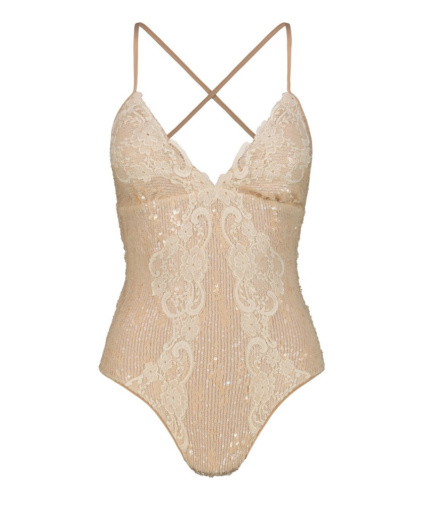 BIKINI INTERO CON PAILLETTES E RIFINITURE IN PIZZO  MISS BIKINI